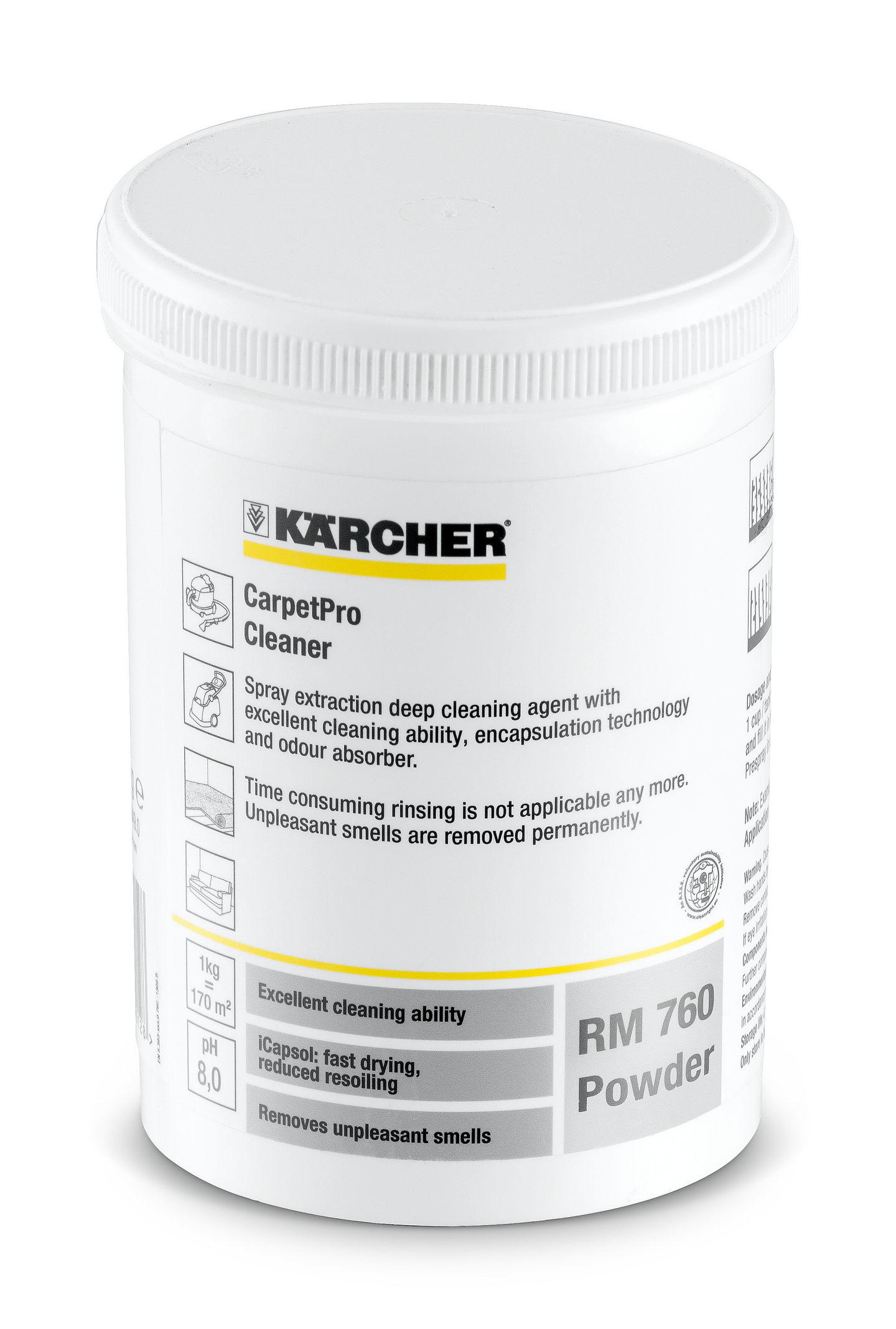 Tekstiilipesuaine Kärcher RM760 SE- ja Puzzi-tekstiilipesuriin 800g