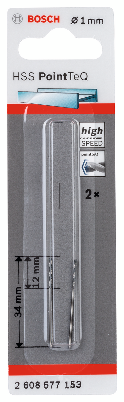 Metalliporanterä Bosch 1,0x34mm 2kpl HSS-R Pointtec