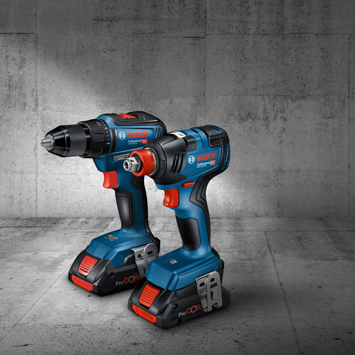Akkukonesetti Bosch 18V GSR/GDX 2x4,0Ah L-BOXX