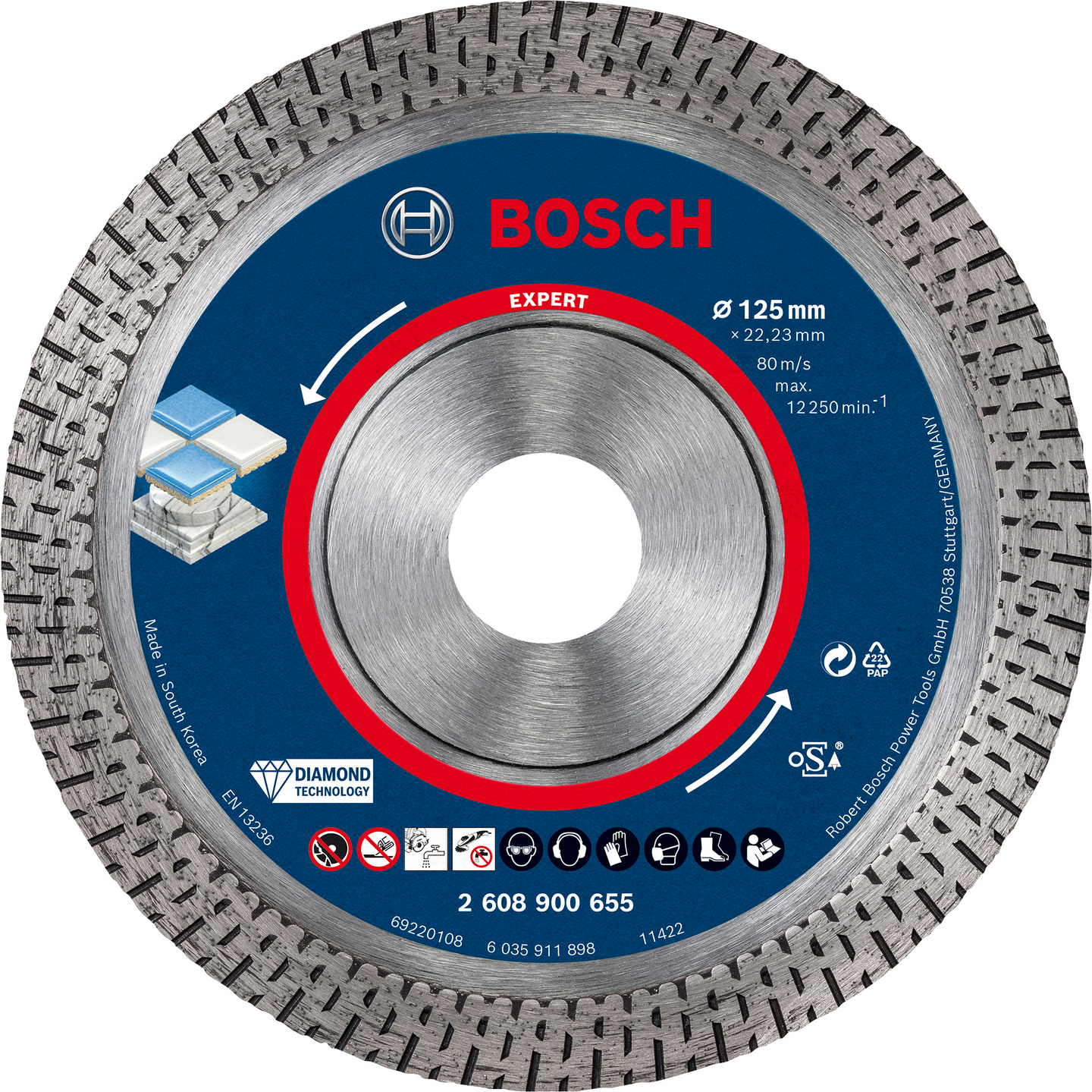 Timanttikatkaisulaikka Bosch EXPERT HardCeramic 125 x 22,23 x 1,4 x 10 mm