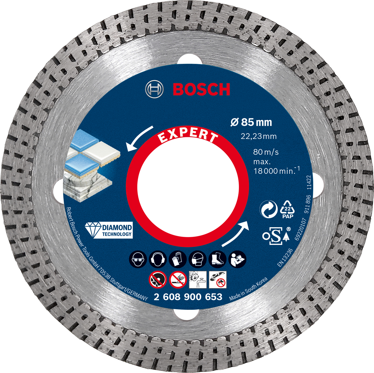 Timanttikatkaisulaikka Bosch EXPERT HardCeramic 85 x 22,23 x 1,6 x 7 mm