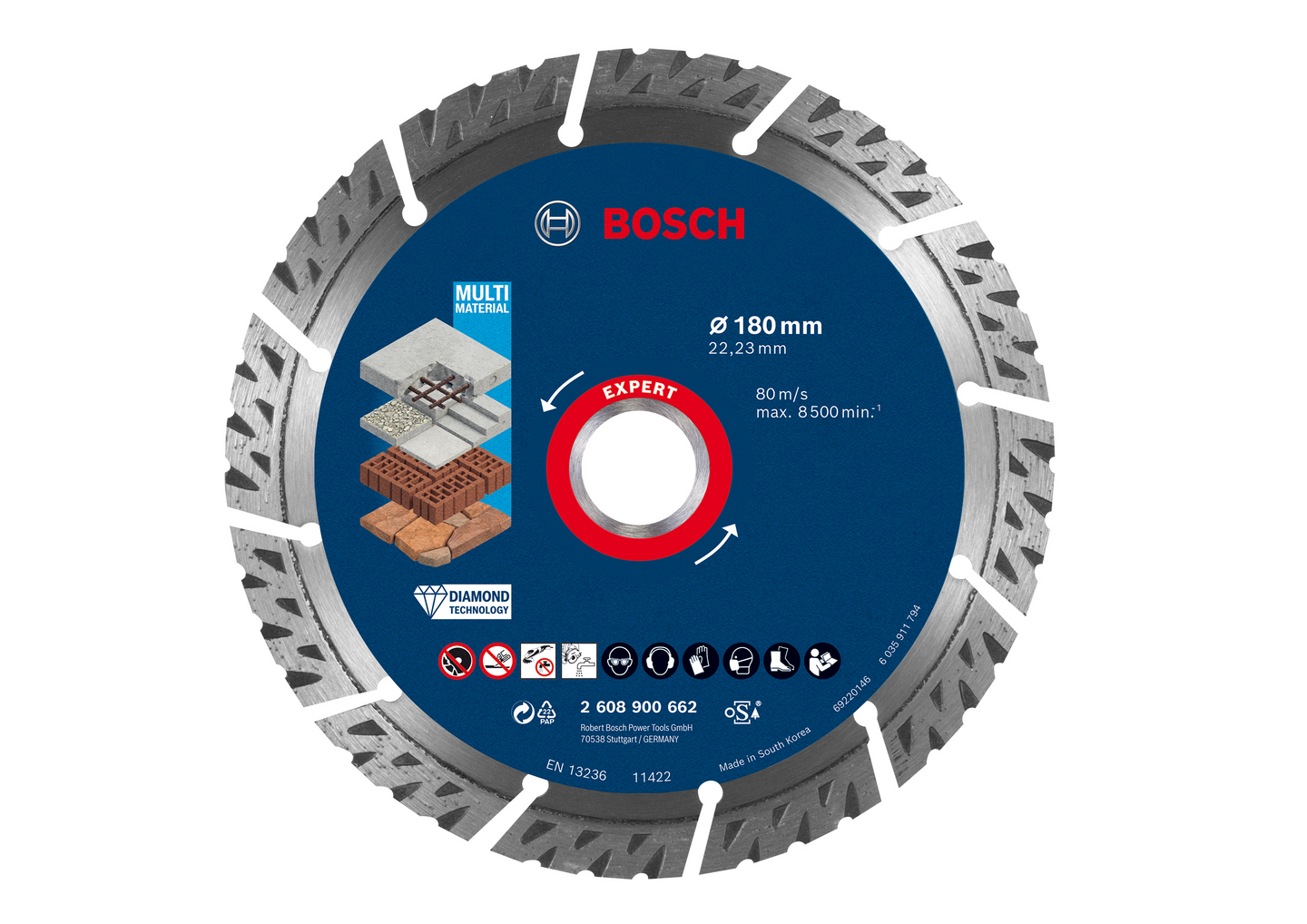 Timanttikatkaisulaikka Bosch EXPERT MultiMaterial 180 x 22,23 x 2,4 x 12 mm