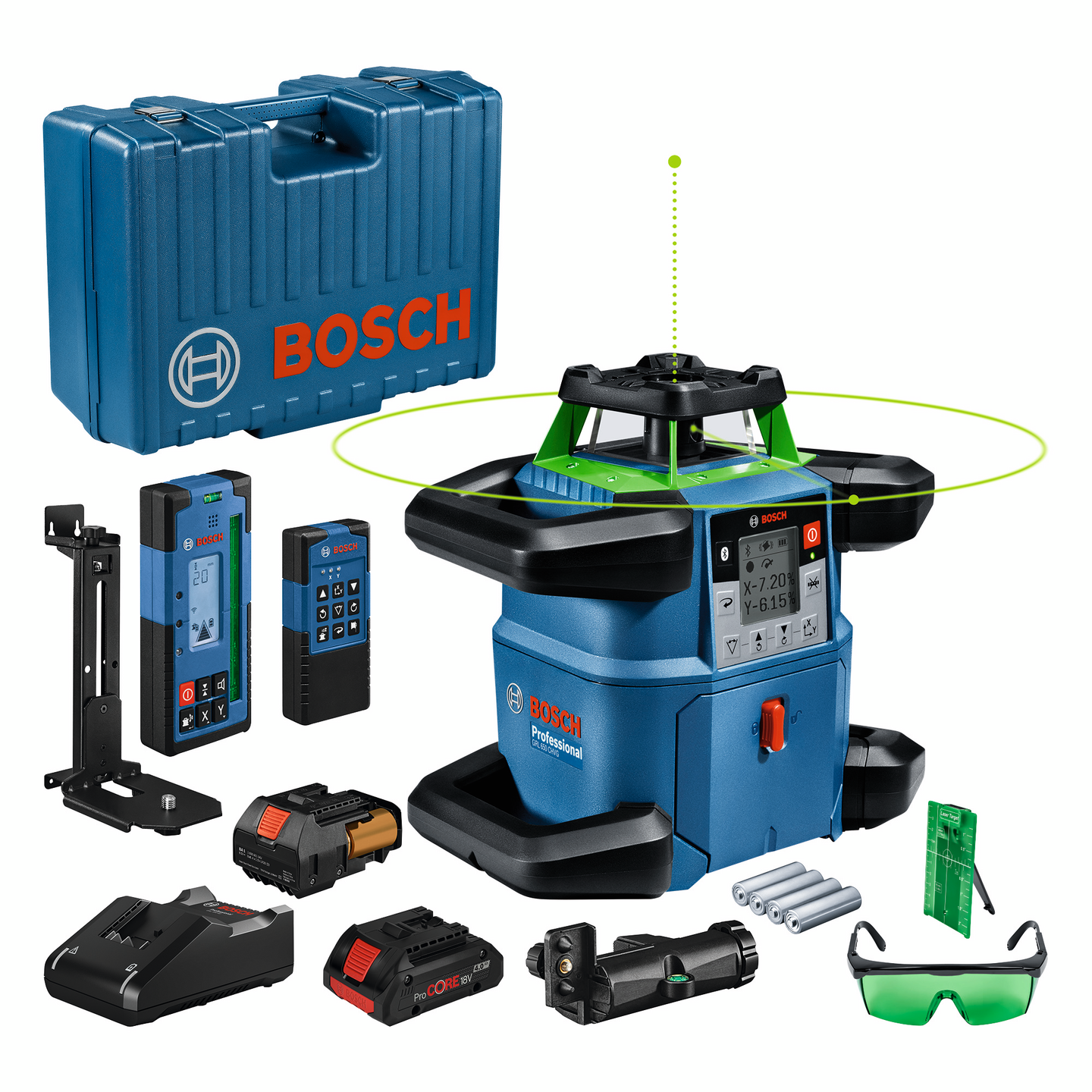 Pyörivä laser Bosch GRL 650 CHVG vihreä