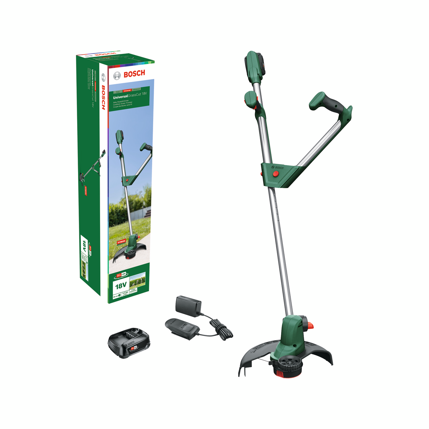 Akkutrimmeri Bosch UniversalGrassCut 18V-260 2x2,0Ah