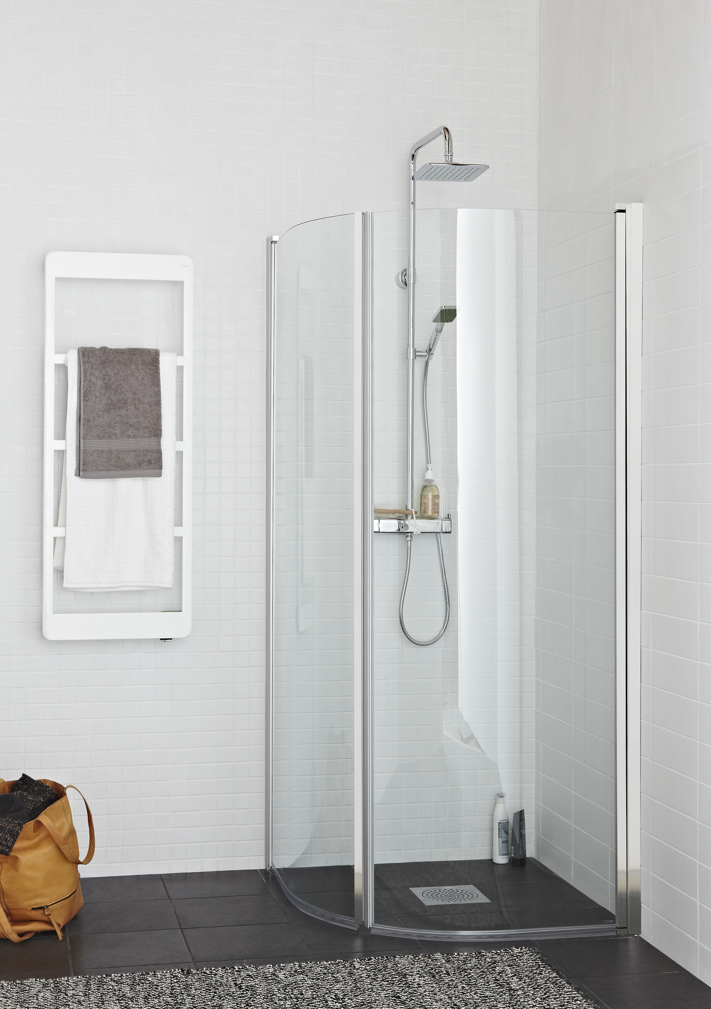 DUSCHHÖRN HAFA ORIGINAL ROUND, KROM KLARGLAS 70X90