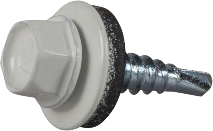 Farmerskrue med borspiss 4,8x20 hvit A250- Essve