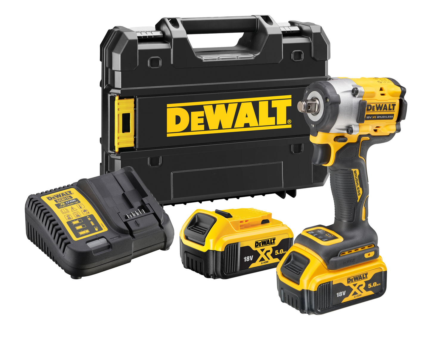 Akkumutterinväännin DeWalt DCF921 P2T 18V XR 1/2" 2X5,0Ah