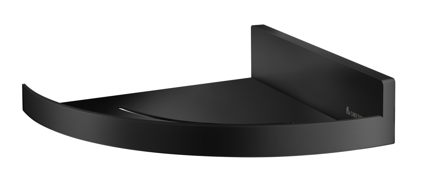 Suihkuhylly Smedbo Sideline mattamusta kulma DB5011