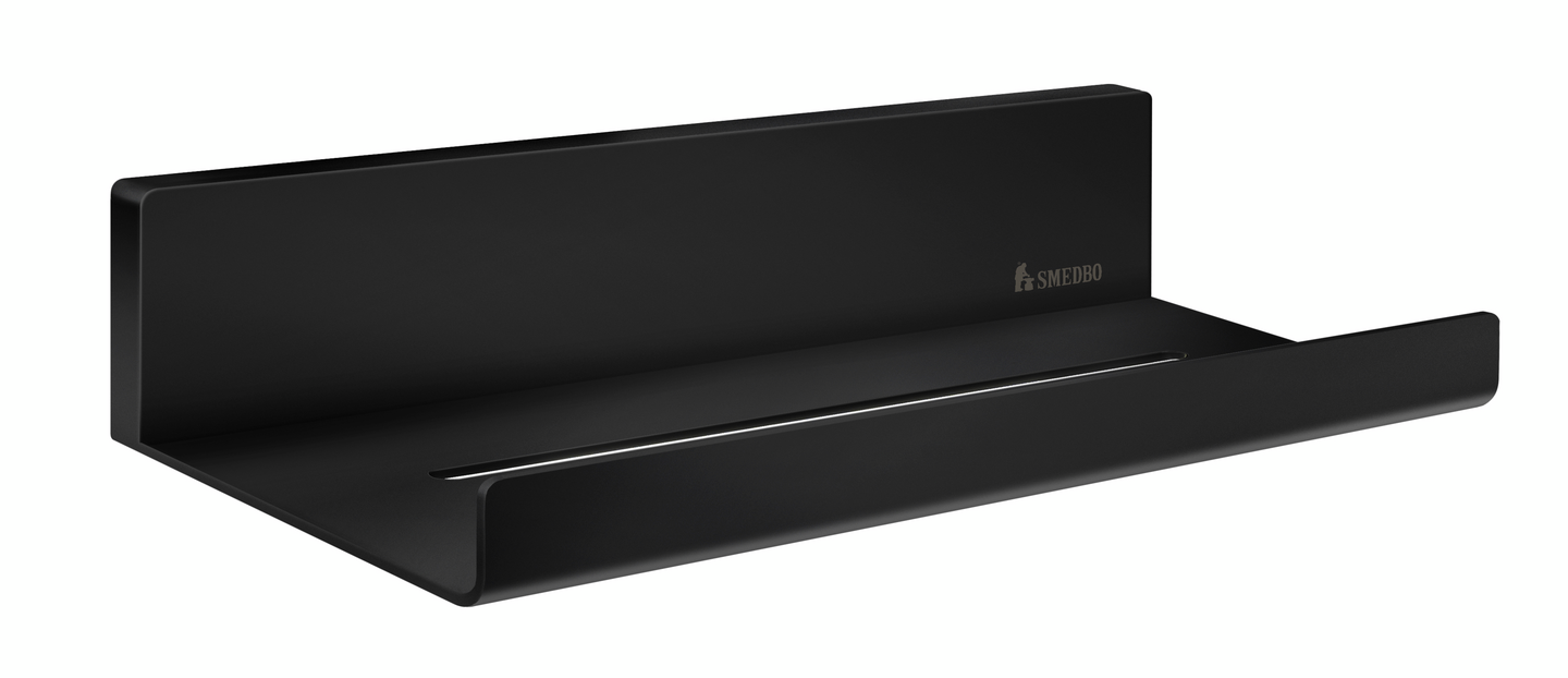 Suihkuhylly Smedbo Sideline mattamusta suora DB5001