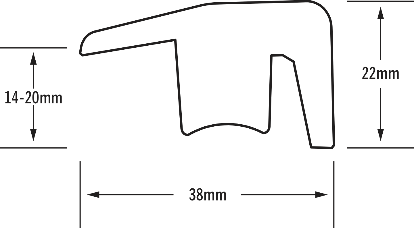 AVSLLIST KÄHRS EK MAS MATT 38/21 2.4, 38X21X2400 MATTLACK