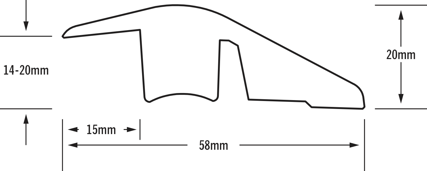 NIVÅLIST KÄHRS EK MA MATT 58/21 2.4, 58X21X2400 MATTLACK