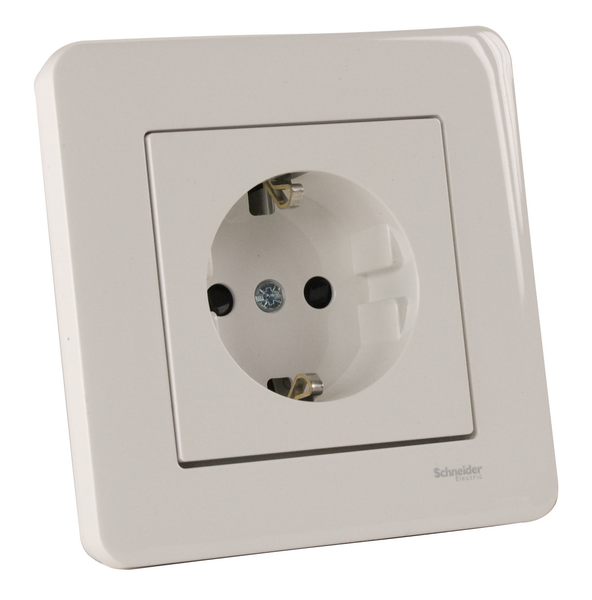 Uppopistorasia Schneider Electric Exxact 1-osainen maadoitettu valkoinen