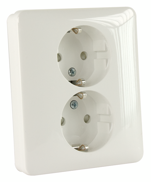 Uppopistorasia Schneider Electric Exxact 2-osainen peitelevy valkoinen