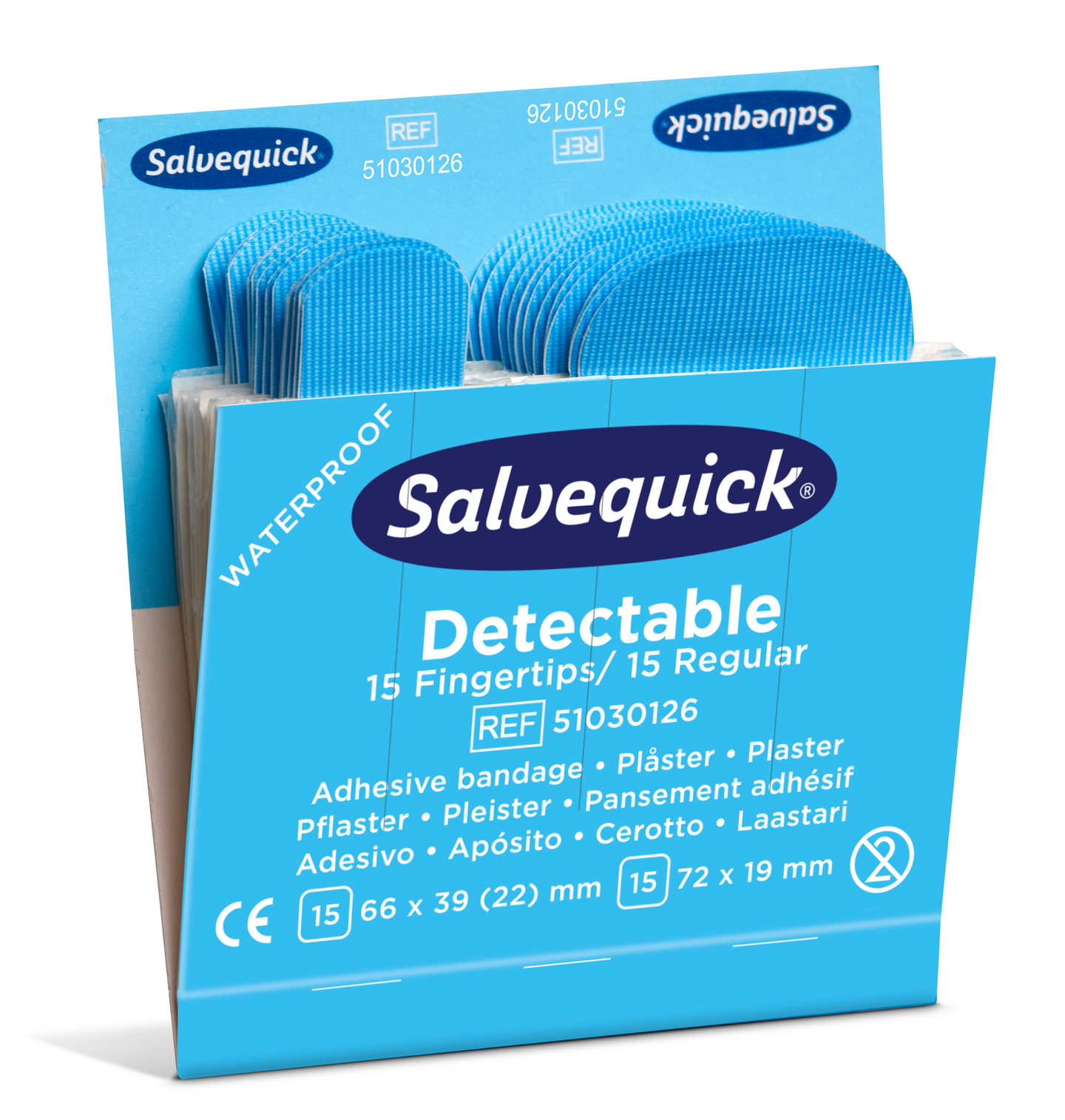 Muovilaastari Salvequick Mix sininen 6 x 30kpl