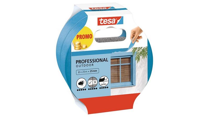Maalarinteippi Professional Outdoor 25mx25mm sininen