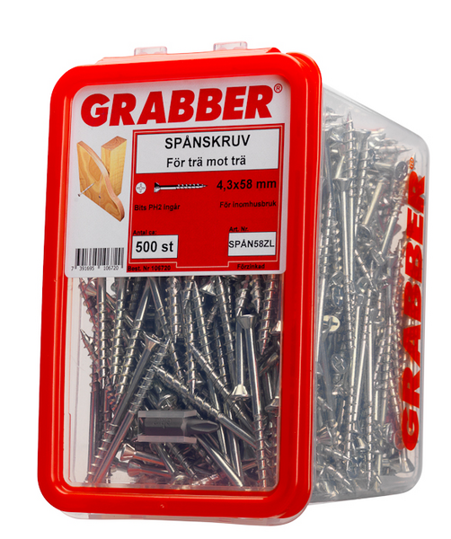SPÅNSKIVESKRUV SPÅN58FZB 500P