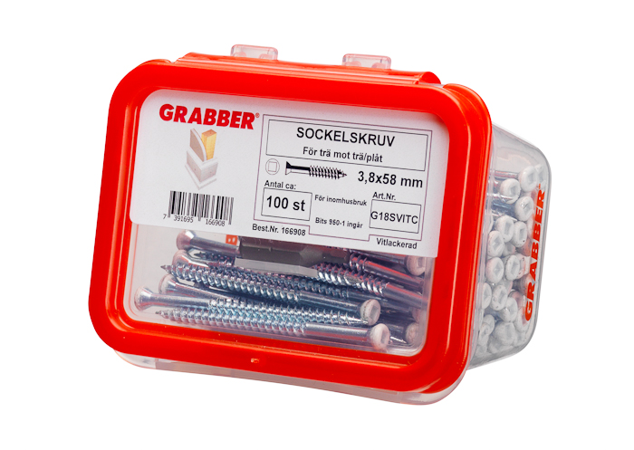 SOCKELSKRUV GRABBER G18S VIT 100P