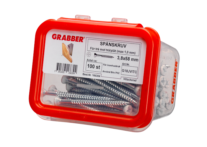 SOCKELSKRUV GRABBER G18J VIT 100P