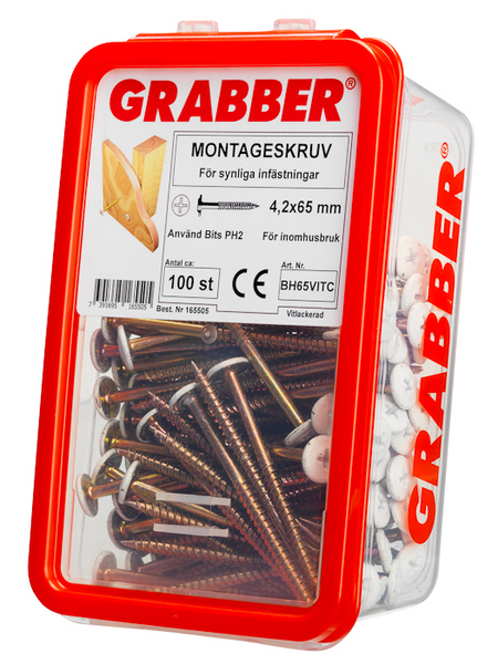 MONTAGESKRUV GRABBER BH65 VIT 65 100