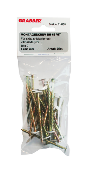 MONTAGESKRUV GRABBER BH65 VIT 65MM 25