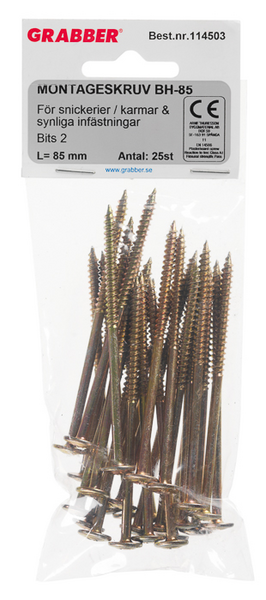 MONTAGESKRUV GRABBER BH85 85MM SB 25