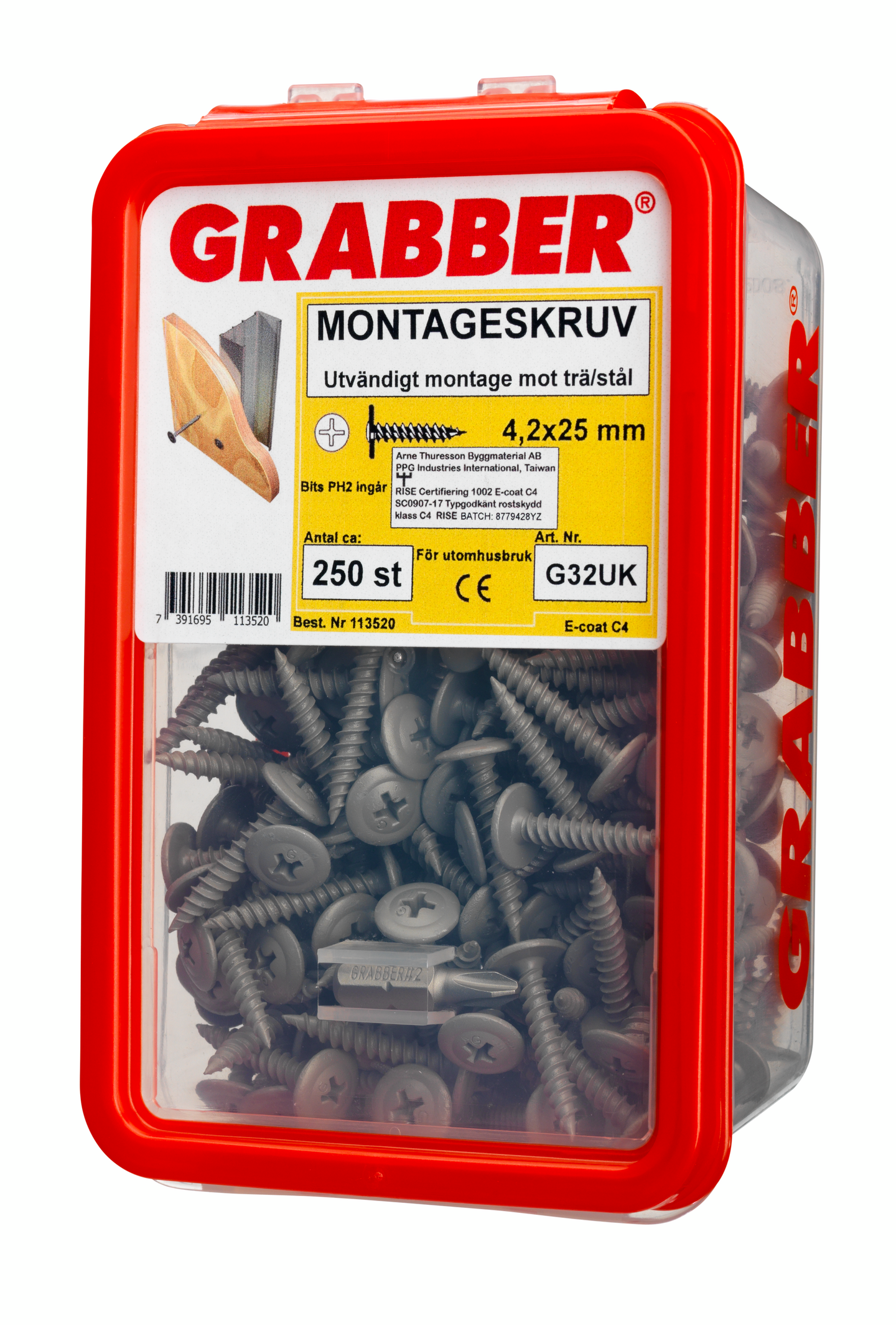 MONTAGESKRUV GRABBER UTV G32UK 250P, 250ST