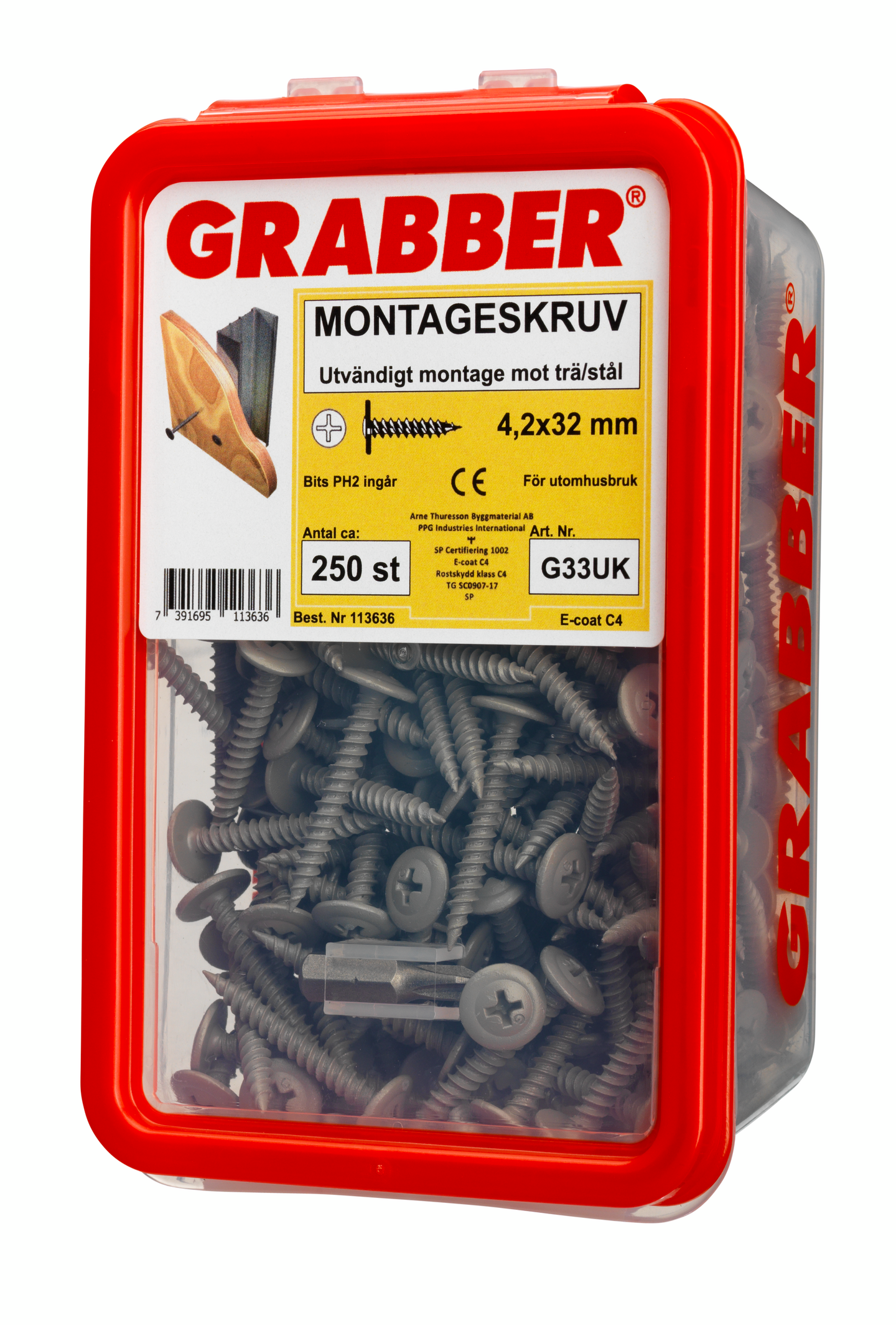MONTAGESKRUV GRABBER UTV 4,2x31MM 250P, G33UK 250P
