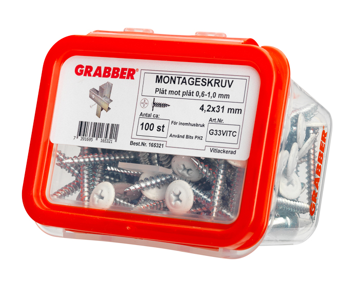 MONTAGESKRUV GRABBER G33VITC 100, G33VITC 100ST