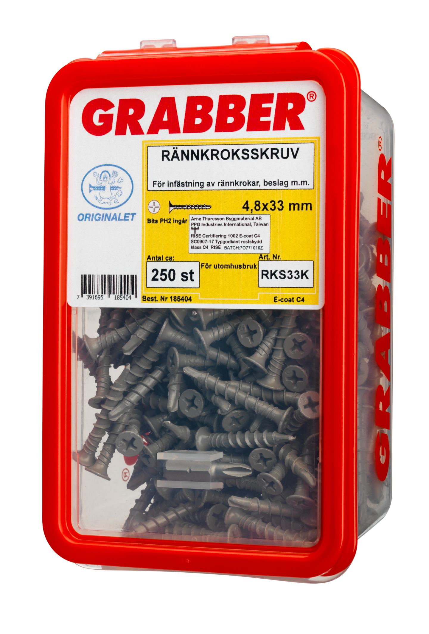RÄNNKROKSSKRUV GRABBER RKS33K 250P, 250ST