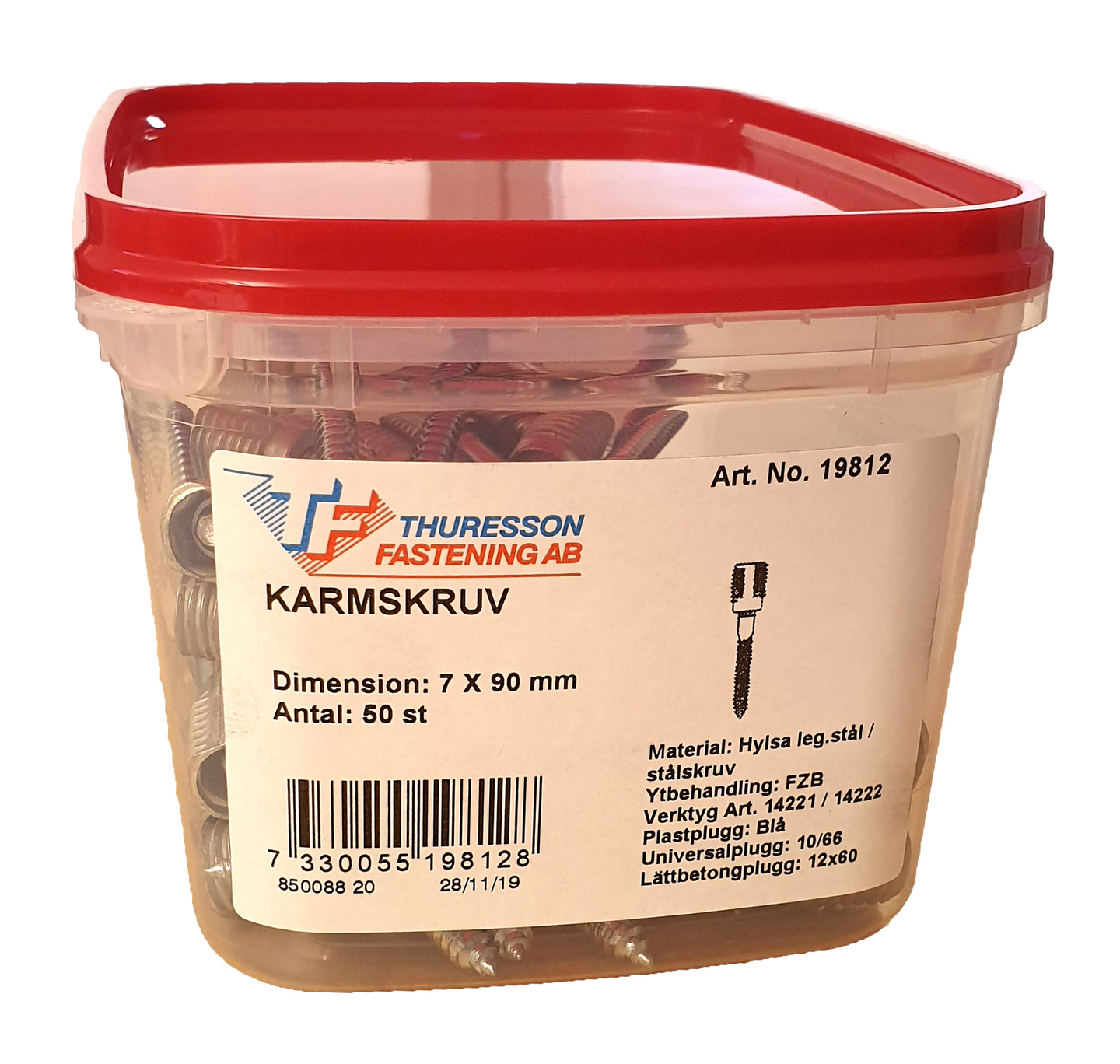 KARMSKRUV THURESSON FASTENING 7X70MM 19802 50P