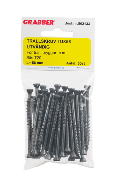 TRALLSKRUV GRABBER 4,3X58 50ST SB