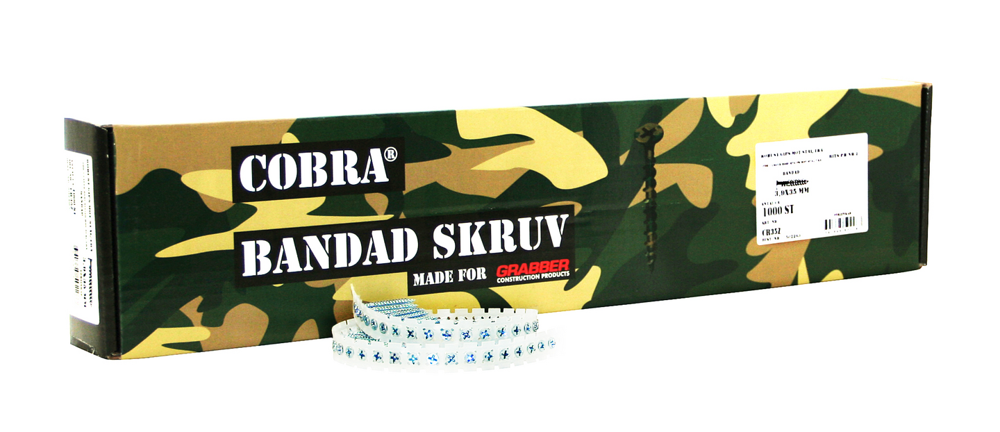 GIPSSKRUV GRABBER BAND CR35Z S/T3,9X35, STÅL/TRÄ CR35Z 3,9X35 1000ST
