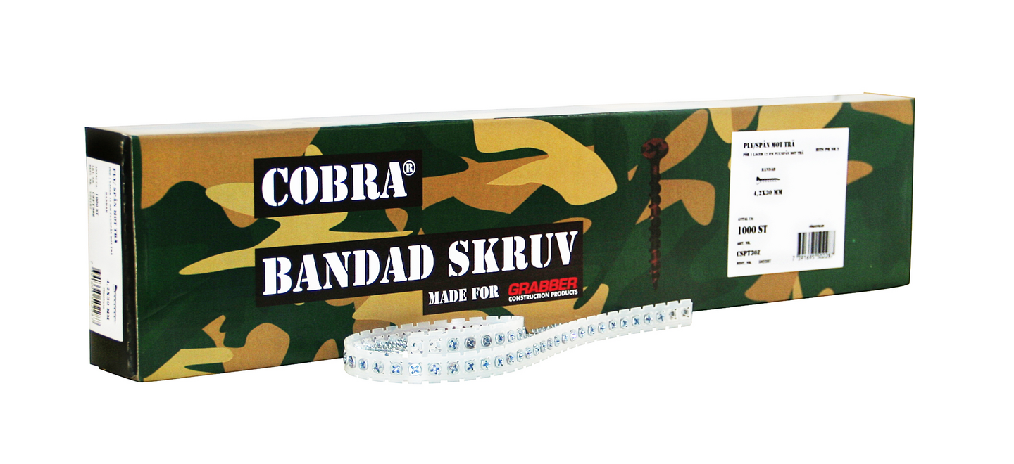 SKRUV GRABBER BAND CSPT30Z P/S 4,2X30, CSPT30Z ZINKAD 4,2X30 1000ST