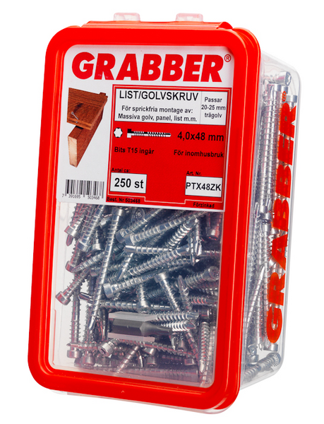 GOLV&LISTSKRUV GRABBER ZINK 4,0X48 250