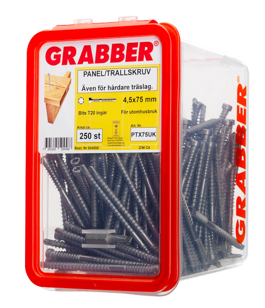 PANELSKRUV GRABBER UTVÄNDIG 4,5X75 250, SJÄLVBORRANDE