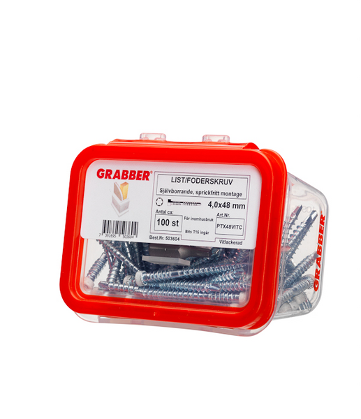 GOLV&LISTSKRUV GRABBER VIT 4,0X48 100