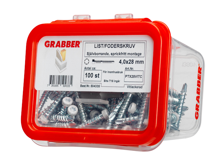 GOLV&LISTSKRUV GRABBER VIT 4,0X28 100
