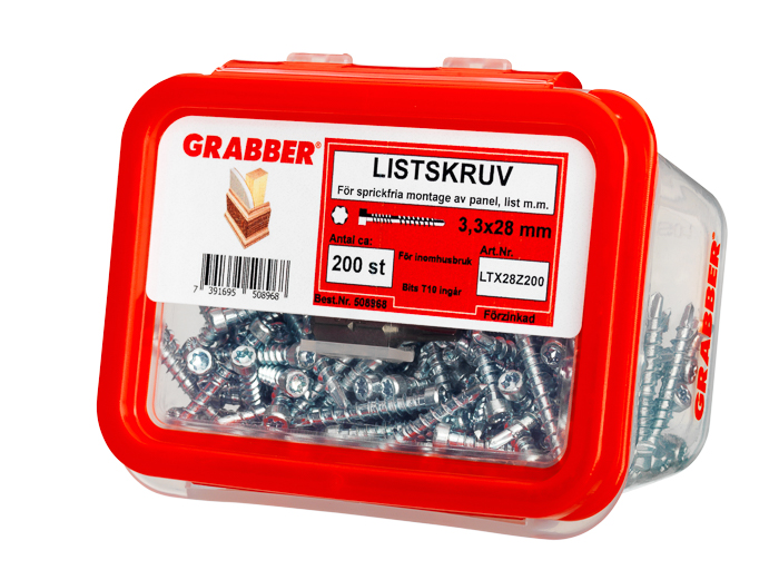 LISTSKRUV GRABBER ZINK 3,3X28 200ST