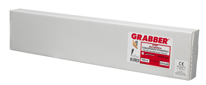 OSB/SPÅN/PLYFASKRUV GRABBER GV16JB, VECTOR BANDAD 3,8X28 1000ST