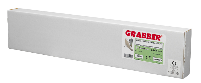 SKRUV GRABBER FÖR EXTREMT HÅRD GIPS BANDAD 3,9X26 1000ST