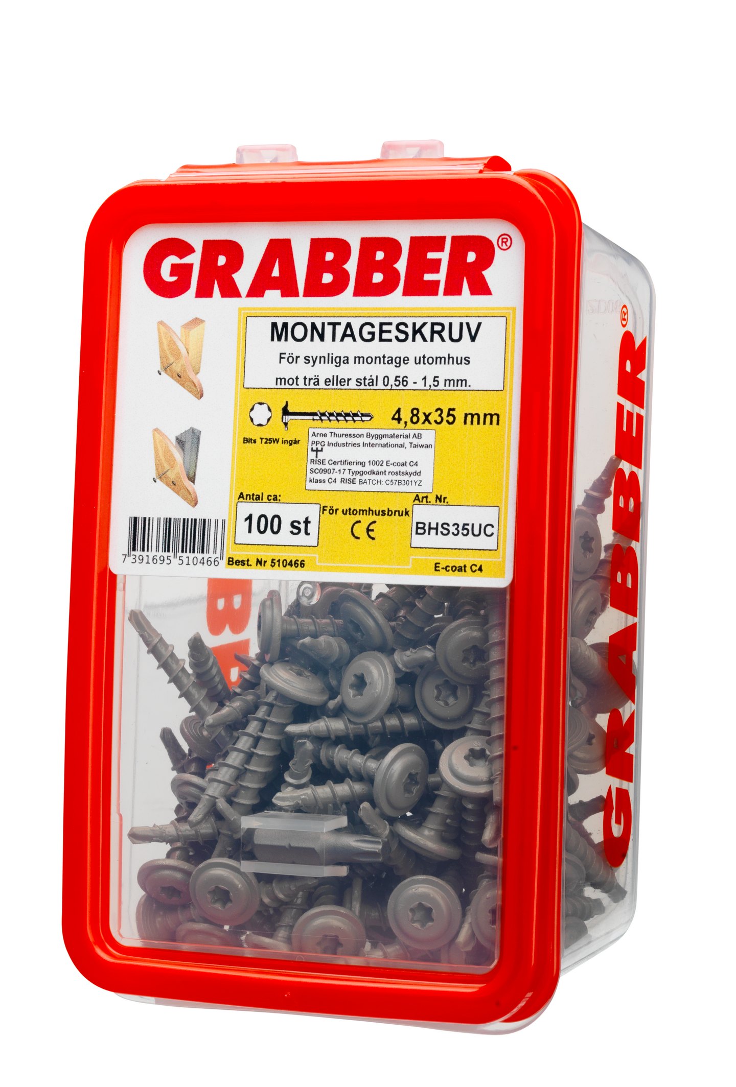 MONTAGESKRUV GRABBER UTV SJÄLVBORRANDE, 4,8X35 100ST