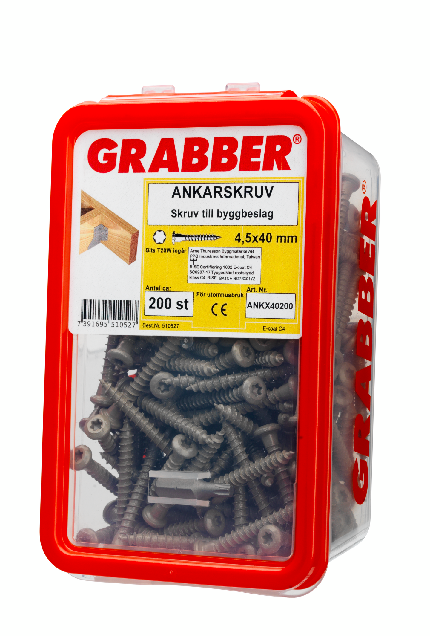 ANKARSKRUV GRABBER TORX ANKX40200, 4,5X40