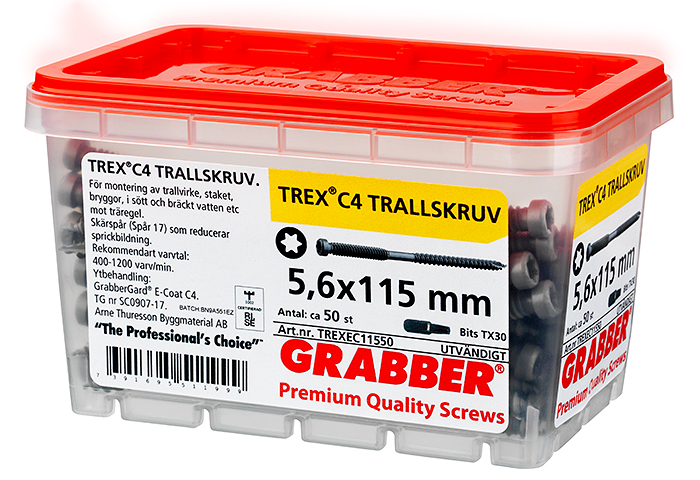 TRALLSKRUV GRABBER TORX TREXEC11550 C4, 5,6X115 50ST