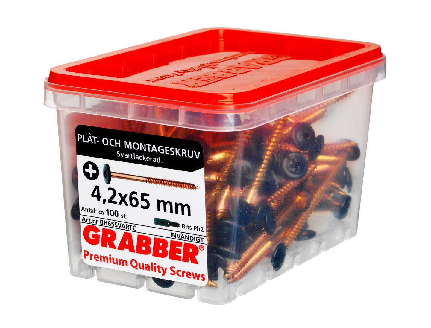 MONTAGESKRUV GRABBER SVART 4,2X65