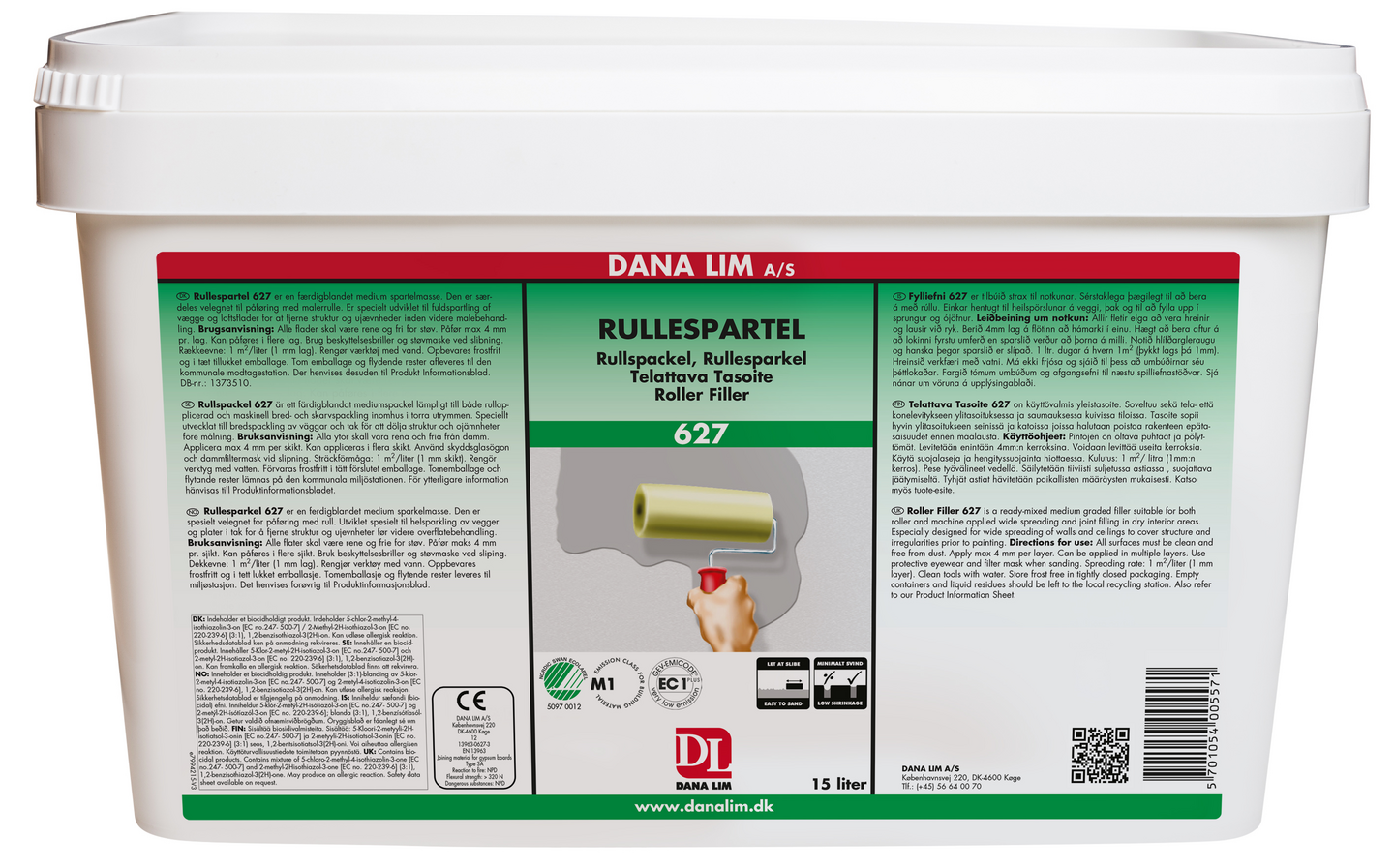 VÄGGSPACKEL DANA LIM RULLSPACKEL 627, 15L