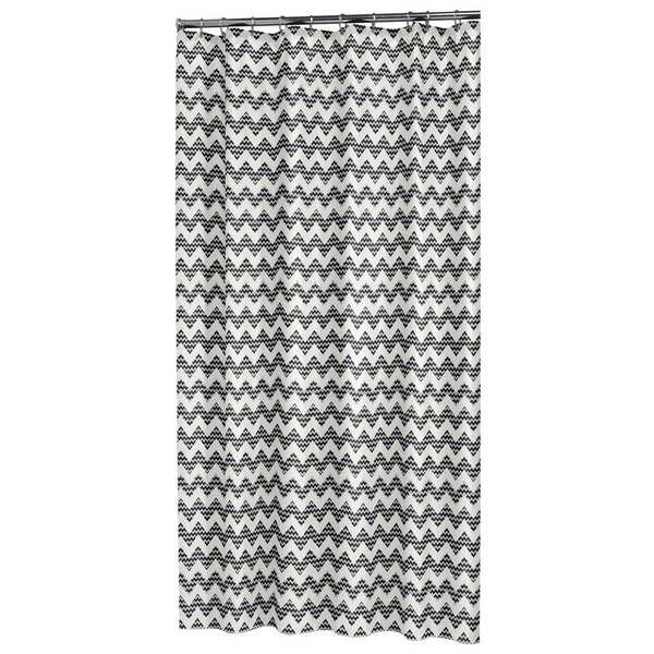 Suihkuverho motif musta tekstiili