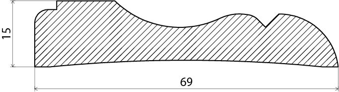 FODER 15X69X2200MM ALLMOGE FURU VIT