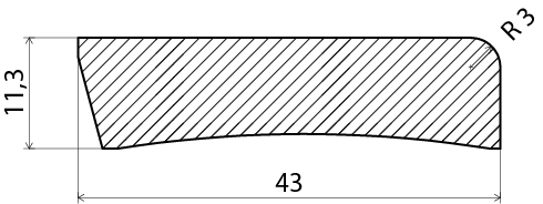 GOLVLIST EHL PROLIST FURU 12X43MM /M, SOCKEL