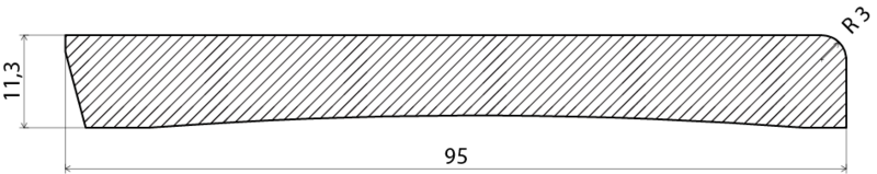 GOLVLIST EHL PROLIST FURU 12X95MM /M, SOCKEL