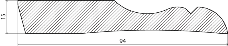 SOCKEL EHL PROLIST ALLMOGE FURU VIT 310, 15X95X4400MM